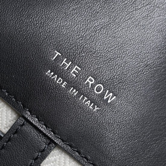 THE ROW Margaux 15 Smooth Calfskin Top Handle Bag - Black/Silver