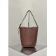 THE ROW Medium Park Leather Bucket Bag - Brick Red