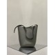 THE ROW Medium Park Leather Bucket Bag - Dark Grey
