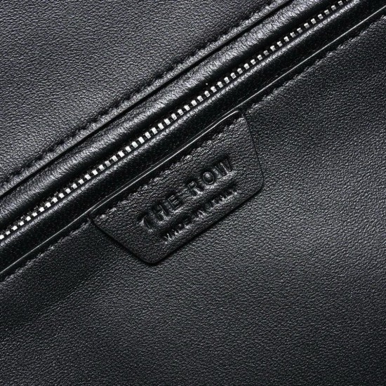 THE ROW Medium Park Leather Bucket Bag - Dark Grey