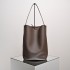 THE ROW Large N/S Park Tote Leather Bucket Bag - Espresso / Dark Brown