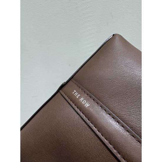 THE ROW Medium Park Leather Bucket Bag - Espresso Dark Brown