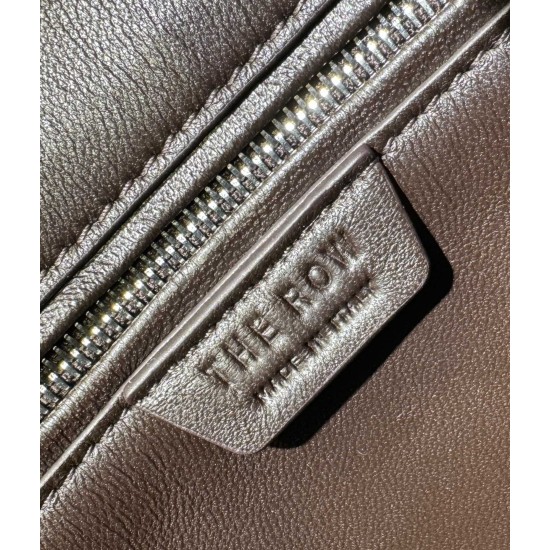 THE ROW Medium Park Leather Bucket Bag - Espresso Dark Brown
