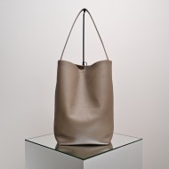 THE ROW Large N/S Park Tote Leather Bucket Bag - Ivory