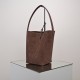 THE ROW Medium N/S Park Tote in Suede - Cacao Dark Brown