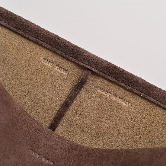 THE ROW Medium N/S Park Tote in Suede - Cacao Dark Brown