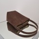 THE ROW Small N/S Park Tote in Suede - Cacao Dark Brown