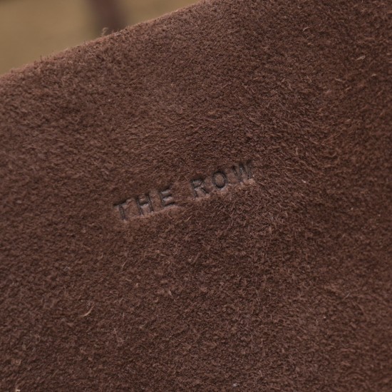 THE ROW Small N/S Park Tote in Suede - Cacao Dark Brown