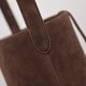 THE ROW Small N/S Park Tote in Suede - Cacao Dark Brown