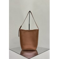 THE ROW Medium Park Leather Bucket Bag - Tan