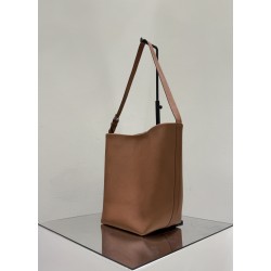THE ROW Medium Park Leather Bucket Bag - Tan