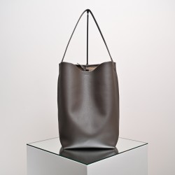 THE ROW Large N/S Park Tote Leather Bucket Bag - Taupe