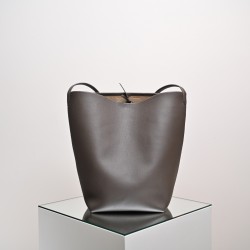 THE ROW Large N/S Park Tote Leather Bucket Bag - Taupe
