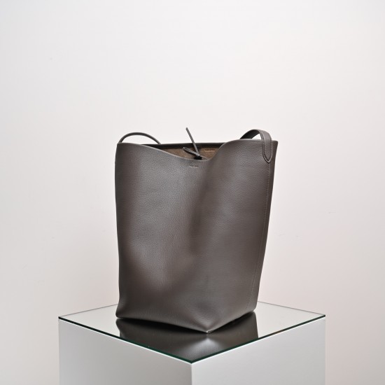 THE ROW Large N/S Park Tote Leather Bucket Bag - Taupe