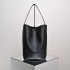 THE ROW Large N/S Park Tote Leather Bucket Bag - Black