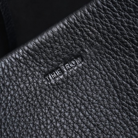 THE ROW Large N/S Park Tote Leather Bucket Bag - Black