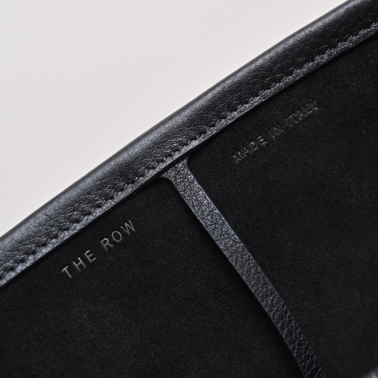 THE ROW Large N/S Park Tote Leather Bucket Bag - Black