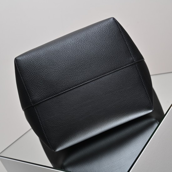 THE ROW Large N/S Park Tote Leather Bucket Bag - Black