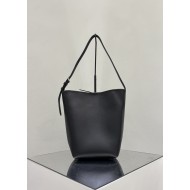 THE ROW Medium Park Leather Bucket Bag - Black