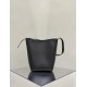 THE ROW Medium Park Leather Bucket Bag - Black