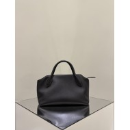 THE ROW Terrasse Bauletto Grainy Calfskin Bag - Black