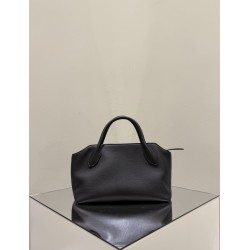 THE ROW Terrasse Bauletto Grainy Calfskin Bag - Black