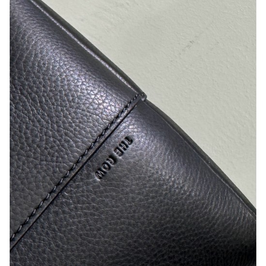 THE ROW Terrasse Bauletto Grainy Calfskin Bag - Black