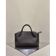 THE ROW Terrasse Bauletto Grainy Calfskin Bag - Dark Brown