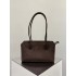 THE ROW Terrasse Smooth Saddle Leather Bag - Ebony Brown