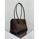 THE ROW Terrasse Smooth Saddle Leather Bag - Ebony Brown