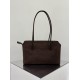 THE ROW Terrasse Smooth Saddle Leather Bag - Ebony Brown