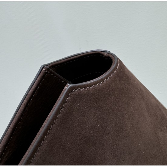 THE ROW Terrasse Smooth Saddle Leather Bag - Ebony Brown
