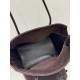 THE ROW Terrasse Smooth Saddle Leather Bag - Ebony Brown