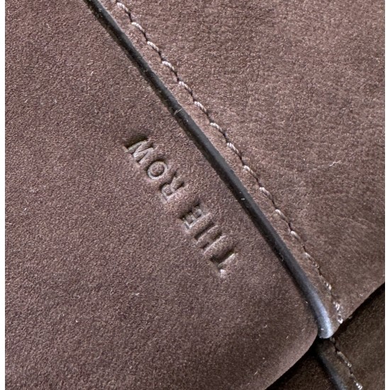 THE ROW Terrasse Smooth Saddle Leather Bag - Ebony Brown