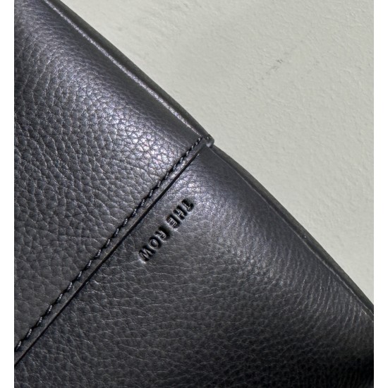 THE ROW Terrasse Smooth Saddle Leather Bag - Black