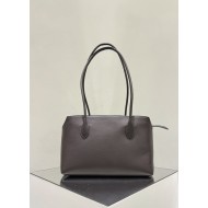 THE ROW Terrasse Smooth Saddle Leather Bag - Dark Brown