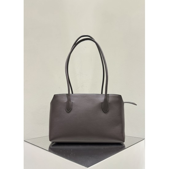 THE ROW Terrasse Smooth Saddle Leather Bag - Dark Brown