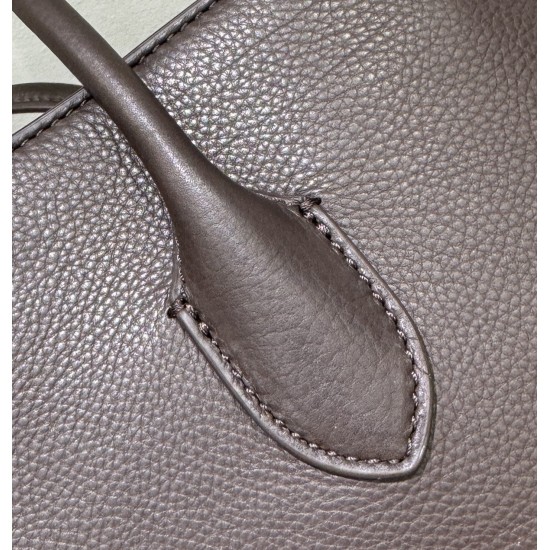 THE ROW Terrasse Smooth Saddle Leather Bag - Dark Brown
