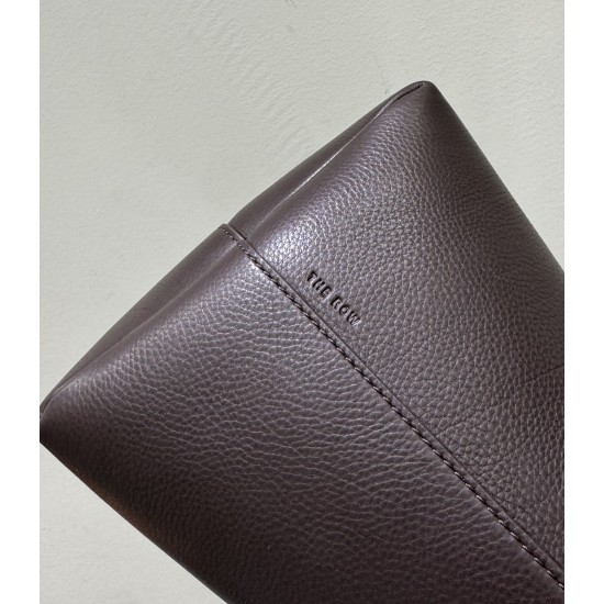 THE ROW Terrasse Smooth Saddle Leather Bag - Dark Brown