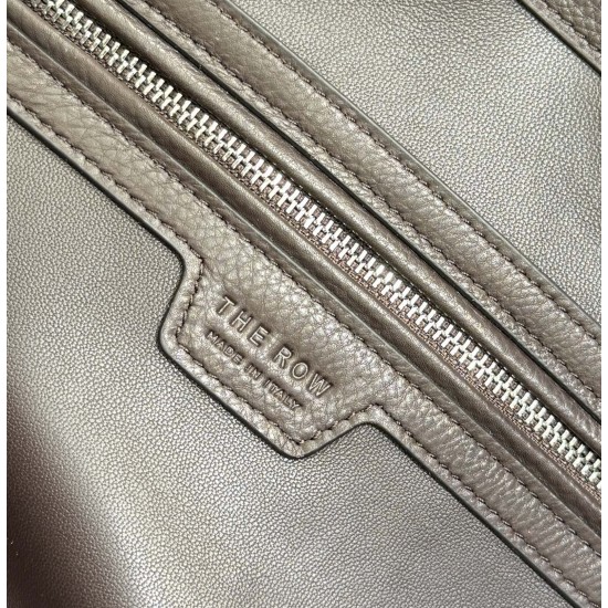 THE ROW Terrasse Smooth Saddle Leather Bag - Dark Brown