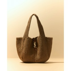Saint Laurent Bea YSL Tote Bag in Cord and Leather