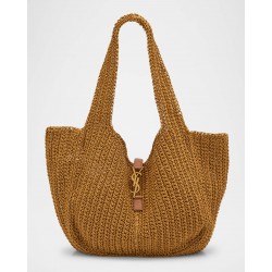 Saint Laurent Bea YSL Tote Bag in Cord and Leather
