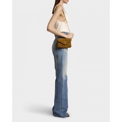 Saint Laurent Cassandre Small YSL Pouch Clutch Bag in Raffia