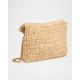 Saint Laurent Envelope Flap YSL Pouch Bag in Raffia