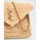 Saint Laurent Envelope Flap YSL Pouch Bag in Raffia