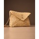 Saint Laurent Envelope Flap YSL Pouch Bag in Raffia