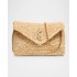 Saint Laurent Envelope Flap YSL Pouch Bag in Raffia