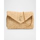 Saint Laurent Envelope Flap YSL Pouch Bag in Raffia