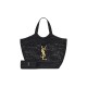 Saint Laurent Icare Tote Bag in Raffia- Black
