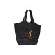 Saint Laurent Icare Tote Bag in Raffia- Black